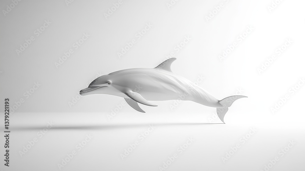 Graceful 3D dolphin leaps against a minimalist gray backdrop. A moment of fluid motion captured in stunning detail Graceful 3D dolphin leaps against a minimalist gray backdrop. A moment of fluid motion captured in stunning detail