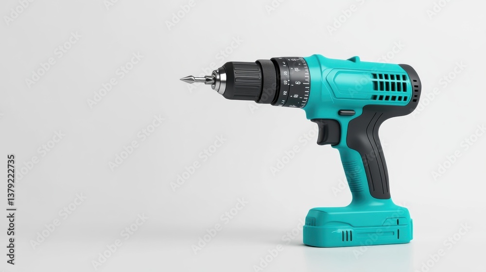 Blue Cordless Drill on White Background Showing Modern Design and Versatile Functionality for Home Improvement Projects Blue Cordless Drill on White Background Showing Modern Design and Versatile Functionality for Home Improvement Projects
