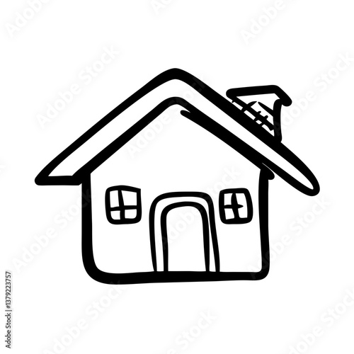 Simple house icon representing home, security concept
