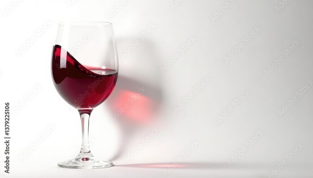 Rich red wine, swirling in a glass against a pristine white background , still life, food, goblet Rich red wine, swirling in a glass against a pristine white background , still life, food, goblet