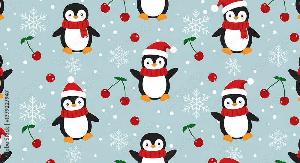 Festive Penguin Frolic AI Generated Festive Penguin Frolic AI Generated