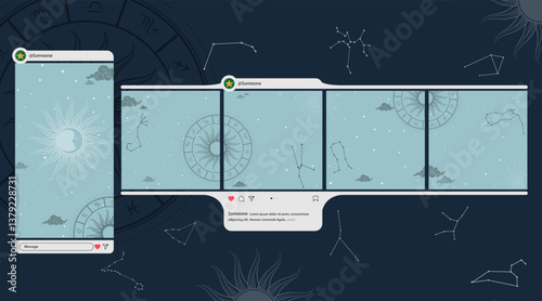 Zodiac posts & story carousel backgrounds