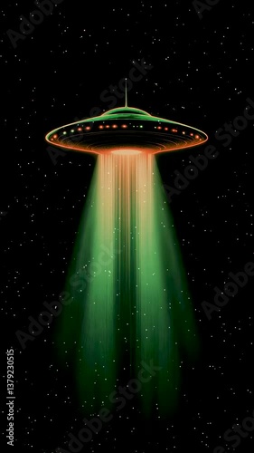 A ufo rising in the night sky.