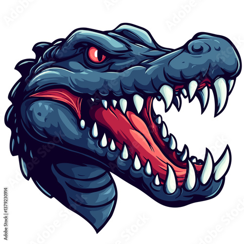 Ferocious crocodile esports vector logo design showcasing intensity and competitive spirit