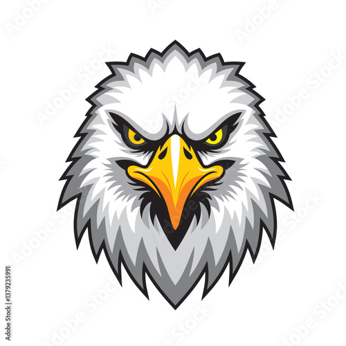 eagle head mascot vector illustration furious eagle design