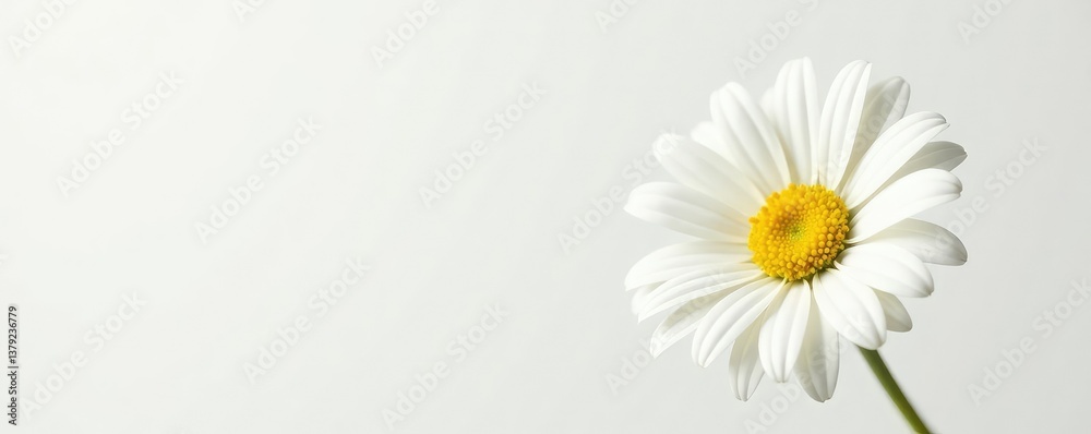 Obraz premium White daisy flower isolated on plain background, floral, color, flower
