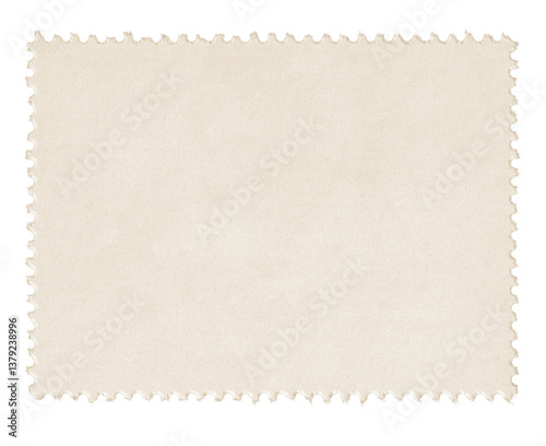 Obraz na płótnie Postage stamp with blank sepia paper design space on transparent background w salonie