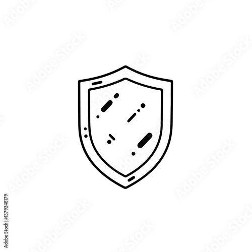 Shield icon outline design on a minimal background  