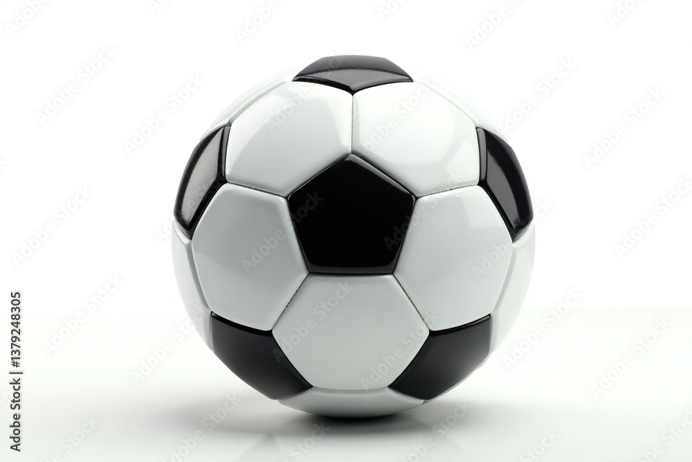 Naklejka premium New, pristine white football, isolated on white, competition, athletic