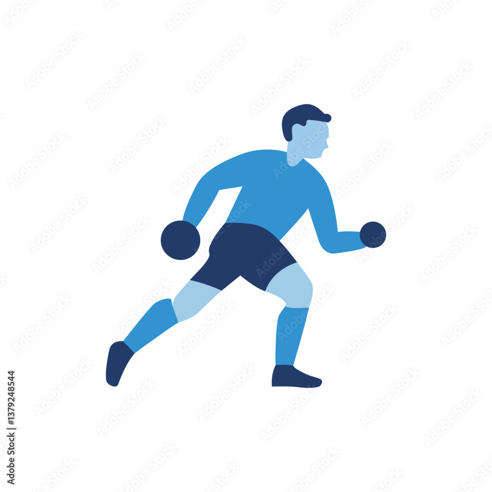 Fototapeta premium Dynamic Vector Illustration of a Man Playing Handball Showcasing Agility, Teamwork, and Competitive Spirit in Sports, Vector Illustration.