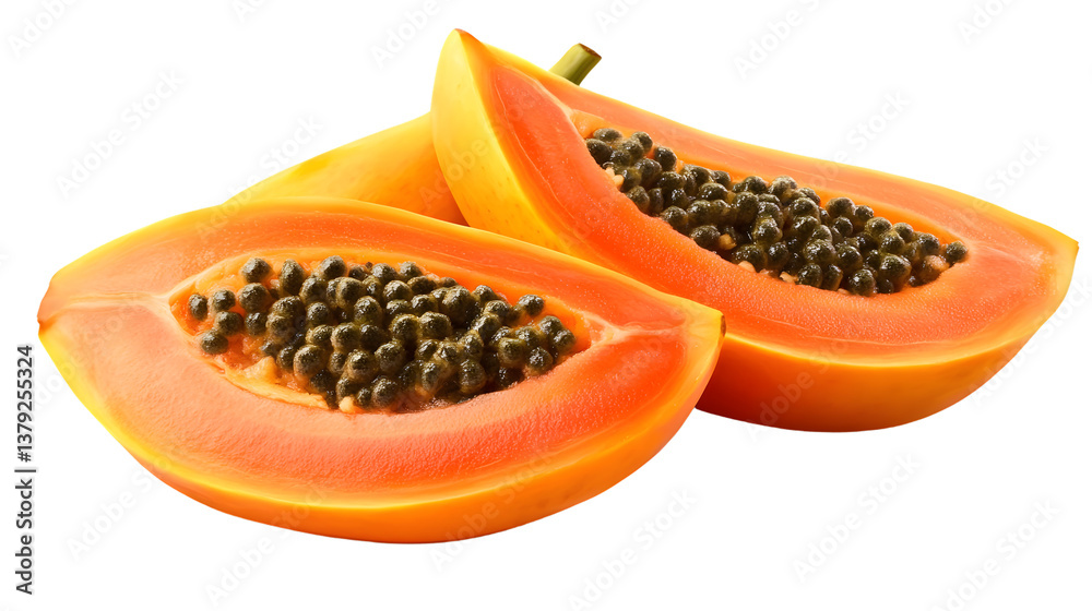 Fresh Papaya Fruit Isolated on Transparent Background for Creative Design Projects Fresh Papaya Fruit Isolated on Transparent Background for Creative Design Projects