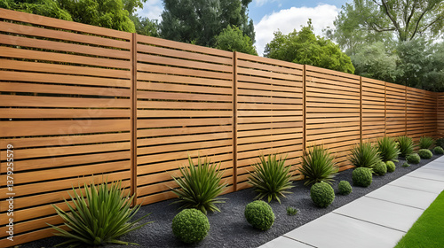 Modern Horizontal Wooden Fence