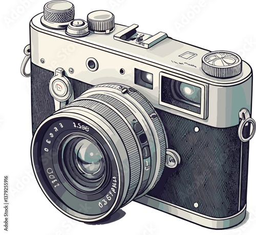Elegant Camera Icon With Camera Lens