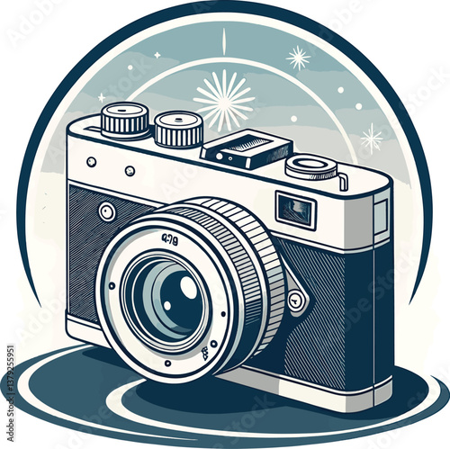 Elegant Camera Icon With Camera Lens