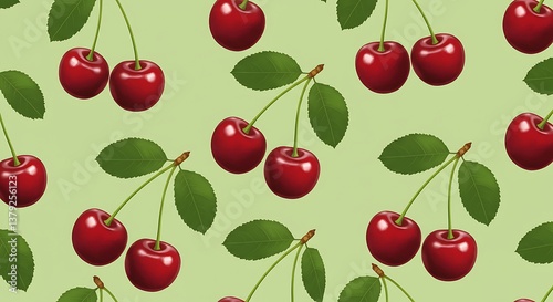 Crimson Chorus on Spring Green AI Generated