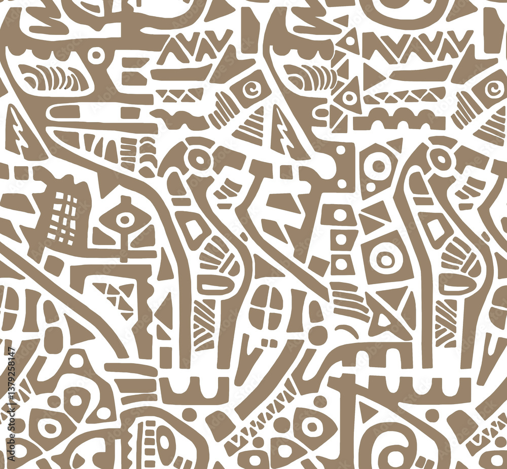custom made wallpaper toronto digitalA hand-drawn drawing in the Mexican style.Seamless pattern.	

