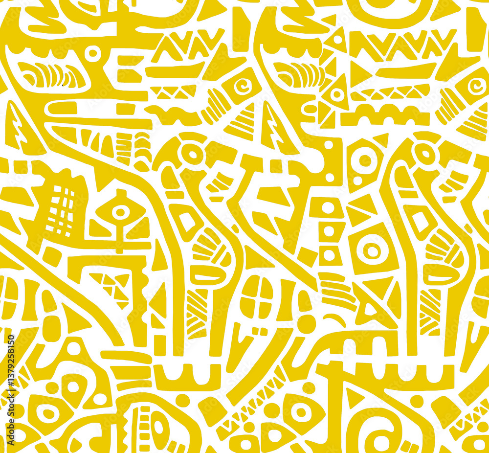 custom made wallpaper toronto digitalA hand-drawn drawing in the Mexican style.Seamless pattern.	
