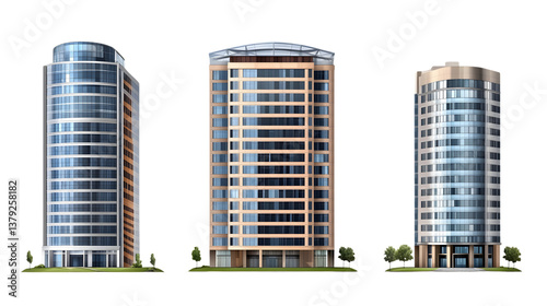Tall Modern Office Building Transparent Background Isolated Architecture Skyline Cityscape Image