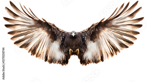 Majestic Turkey with Spread Wings Isolated on White Background for Design Professionals