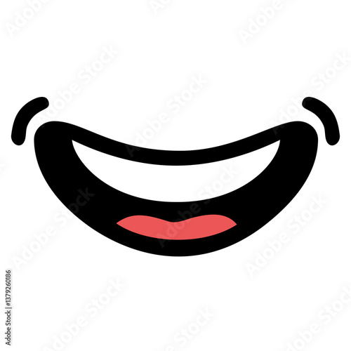 Mouth Smile Cartoon Illustration Vector Drawing
