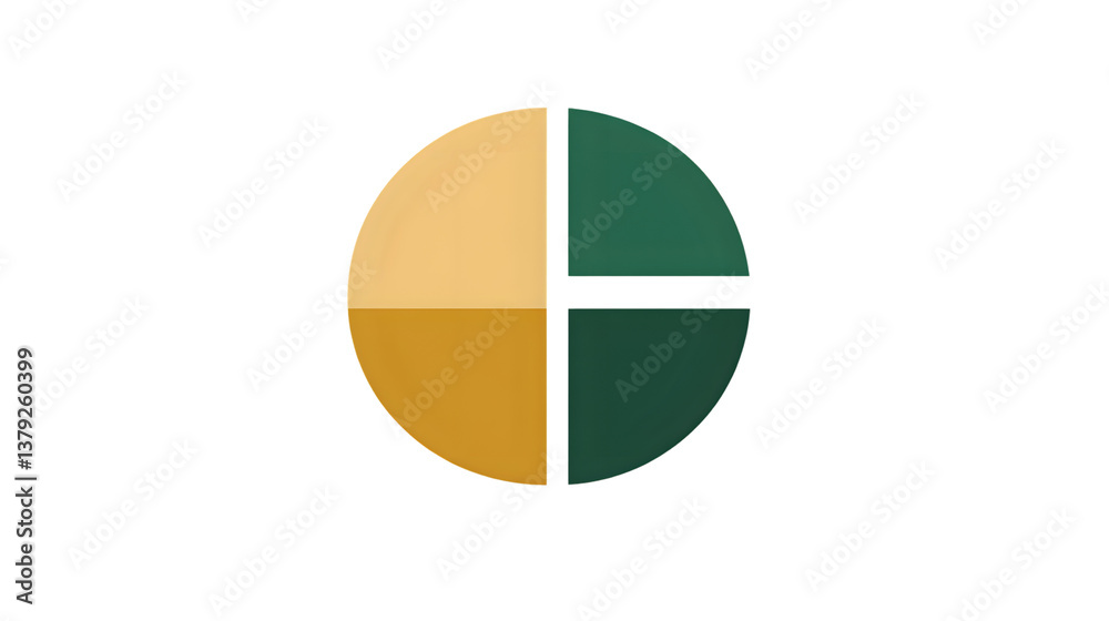 Abstract Circle Divided into Four Sections with Gradient Colors for Design and Presentation Abstract Circle Divided into Four Sections with Gradient Colors for Design and Presentation