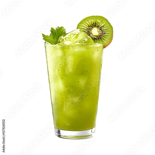 Kiwi Lime Refresher Glass Isolated on Transparent Background