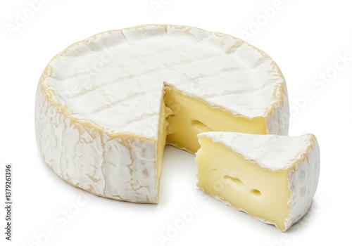 Soft white cheese wheel brie