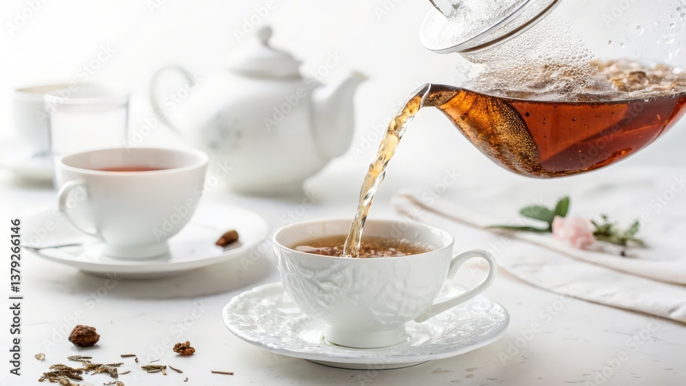Fototapeta premium Pouring Tea into Cup