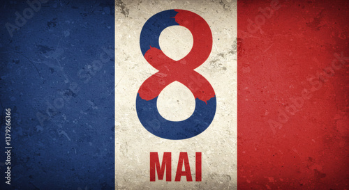Fototapeta Naklejka Na Ścianę i Meble -  Symbole commémoratif français - 8 mai - Jour de la Victoire