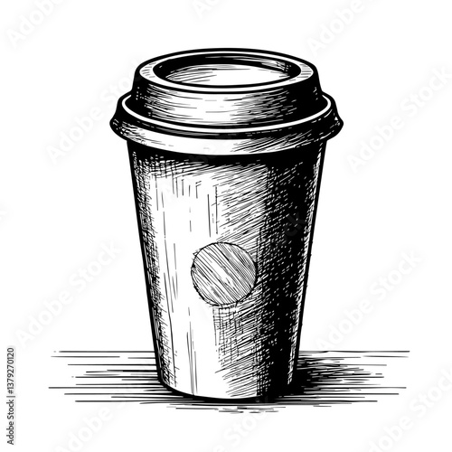 travel coffee cup sketch