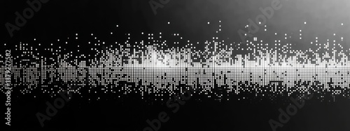 Pixel Gradient Background Black and White Minimalist Abstract Geometric Art Pattern
