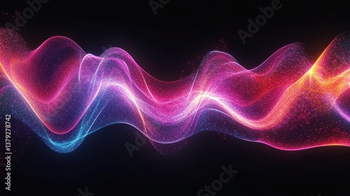 Futuristic Audio Waveform Visualization Neon Glow Spectrum Music Technology Digital Art