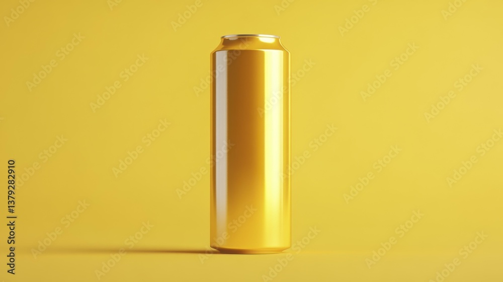 Yellow Slim Can Mockup Isolated on a Plain Yellow Background Yellow Slim Can Mockup Isolated on a Plain Yellow Background