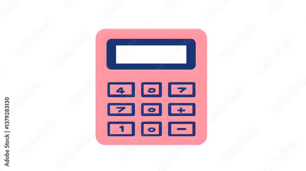Pink Calculator with Numeric and Operation Buttons Digital Display Math Tool Educational Equ Pink Calculator with Numeric and Operation Buttons Digital Display Math Tool Educational Equ