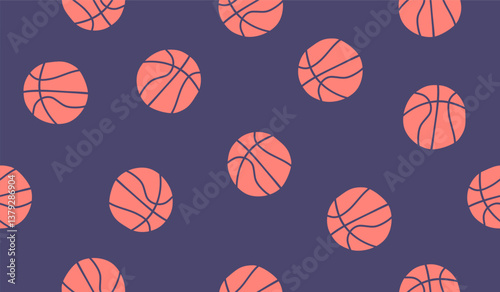 Cute basketballs pattern background vector design