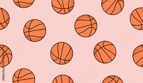 Cute basketballs pattern background vector design