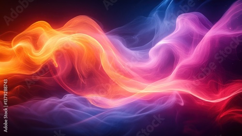 Wallpaper Mural Vibrant Neon Abstract Light Patterns Cosmic Energy Waves Surreal Digital Art Torontodigital.ca