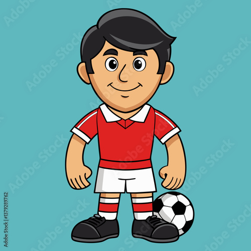 Illustrated Soccer Player Mascot