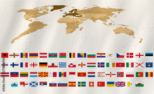 Waving Flags of Europe, Official Proportions Collection. 