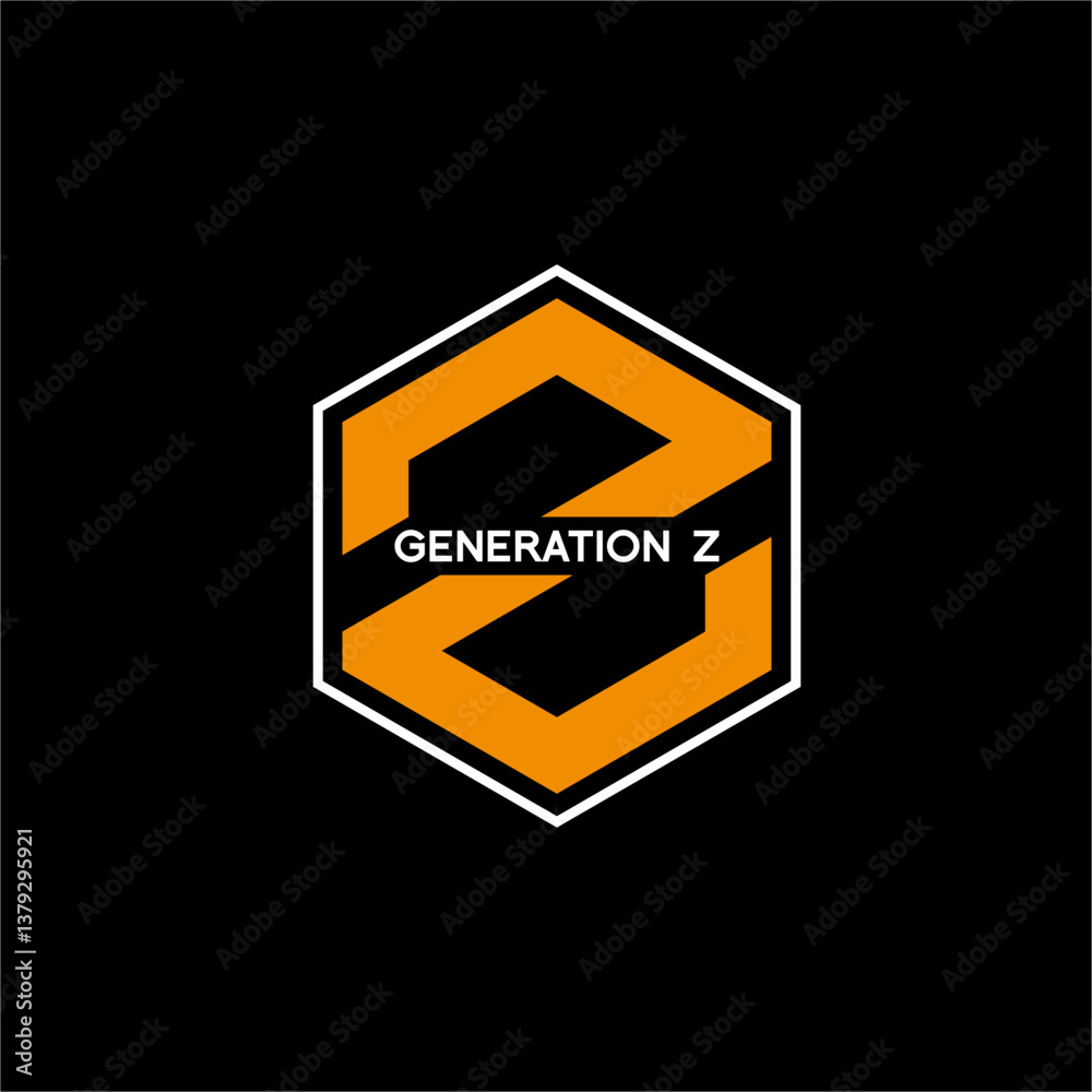 Generation Z logo design with hexagon concept. Generation Z logo design with hexagon concept.