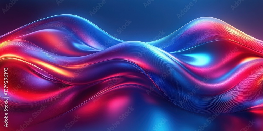 Abstract Neon Metallic Waves Iridescent Liquid Shapes Vibrant Blue Violet Gradient 3D Render Illustration Abstract Neon Metallic Waves Iridescent Liquid Shapes Vibrant Blue Violet Gradient 3D Render Illustration