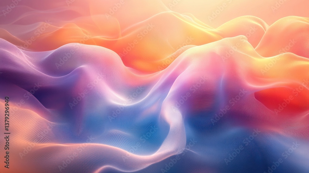 Abstract Digital Art Background with Vibrant Gradient and Ultra-Fine Wavy Lines for Web and App Design Abstract Digital Art Background with Vibrant Gradient and Ultra-Fine Wavy Lines for Web and App Design