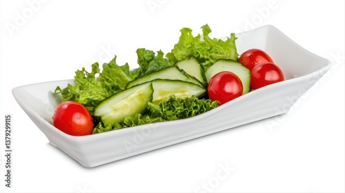 Fresh salad with cucumbers and cherry tomatoes