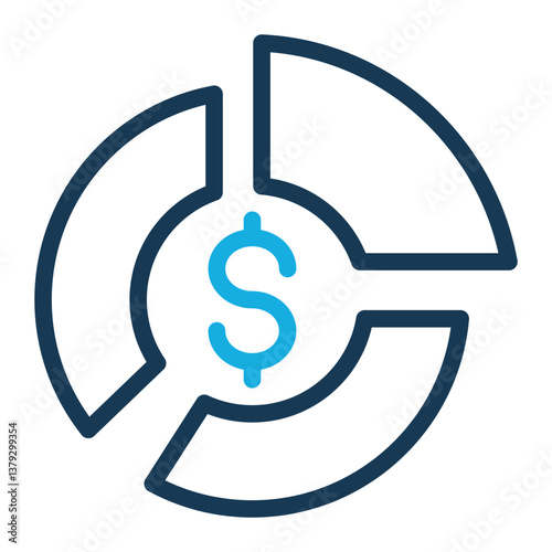 Budget Icon Outline Color Style for Project Management Pack Icon Themes