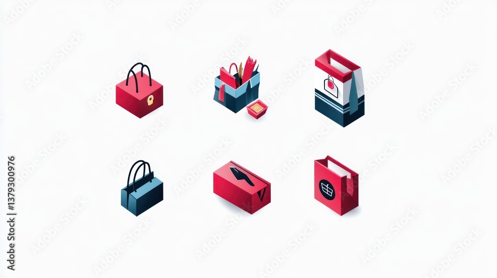 Collection of Shopping Bags in Various Styles and Colors for Retail and Ecommerce Use Collection of Shopping Bags in Various Styles and Colors for Retail and Ecommerce Use