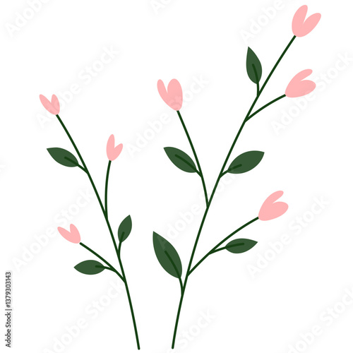 Hand drawn flower decoration elements illustration