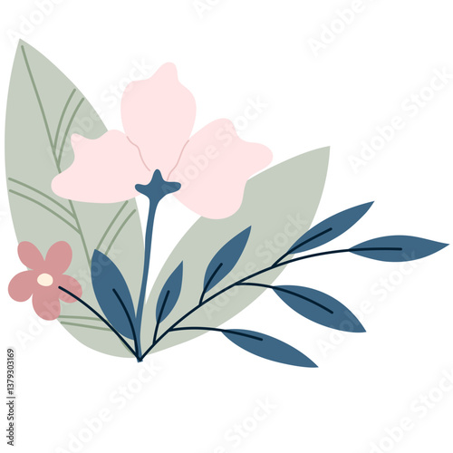 Hand drawn flower decoration elements illustration