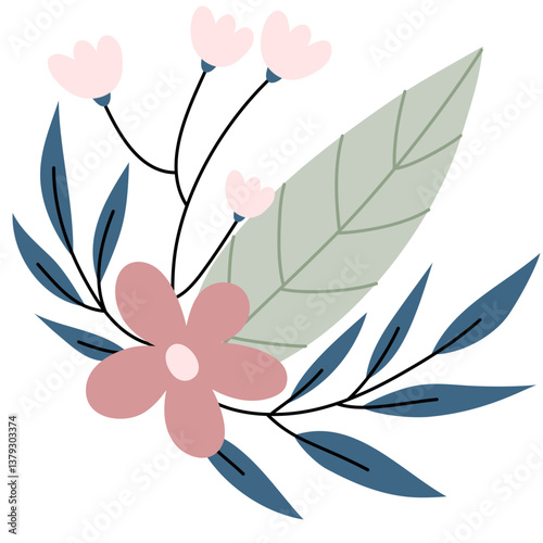 Hand drawn flower decoration elements illustration