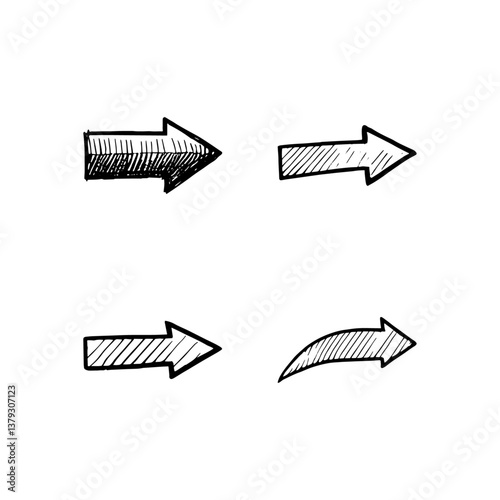 Hand drawn arrow vector icons set