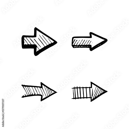 Hand drawn arrow vector icons set